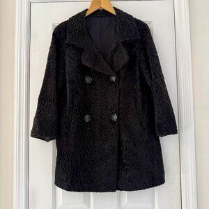 Vintage Black Persian Lamb Fur Coat - Timeless Elegance